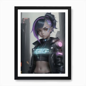 Futuristic Girl Art Print