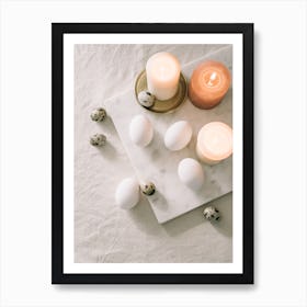 Easter Eggs On A Marble Tray Art Print