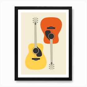 Double Guitar Abstract Minimal Art Print