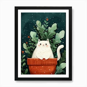 Cat In A Pot 7 Art Print