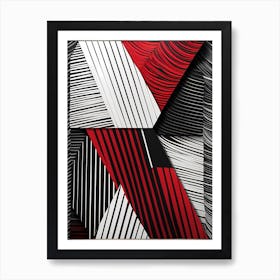 red and black lines, vector art Art Print