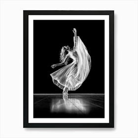 Black And White Ballet Dancer Art Print