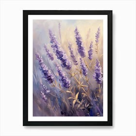 Watercolor Lavender Flowers Art Print