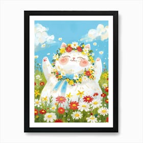 Cat In The Meadow 1 Art Print