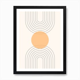 Boho Arches And Circle Mid Century Pattern Art Print