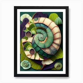 Pond Snail  Patchwork Art Print