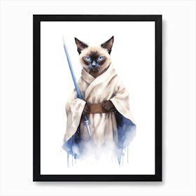 Siamese Cat As A Jedi 3 Art Print