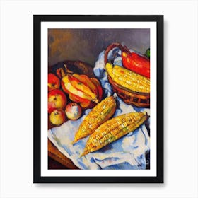 Corn Cezanne Style vegetable Art Print