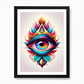 Inner Vision, Symbol, Third Eye Tattoo 1 Art Print