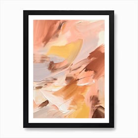 Pink And Yellow Autumn Abstract Painting 2 Art Print