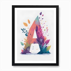 Colorful Letter A Illustration 87 Art Print