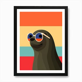 Little Sea Lion 2 Wearing Sunglasses Art Print