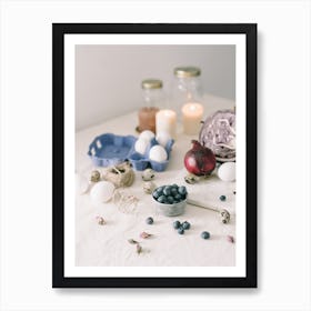 Blue Eggs And Blueberries 1 Art Print