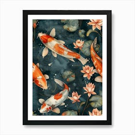 Watercolor Koi 41 Art Print