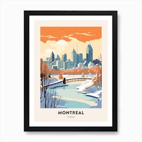 Vintage Winter Travel Poster Montreal Canada 3 Art Print