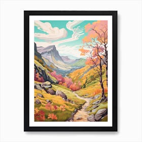 Snowdonia National Park Wales 1 Hike Illustration Art Print