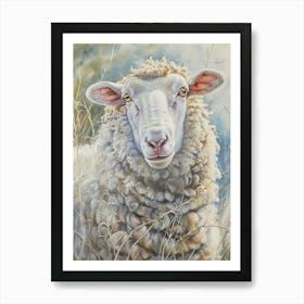 Sheep Pastel Watercolour 3 Art Print