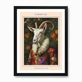 Goat In Medieval Clothes Portrait Poster Art Print