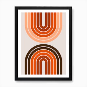 Retro Arches Oranges Art Print