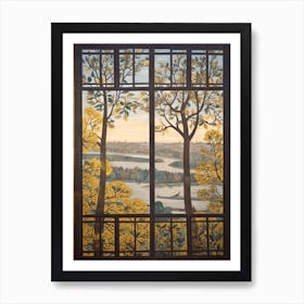Window View Of Stockholm Sweden In The Style Of William Morris 3 Art Print