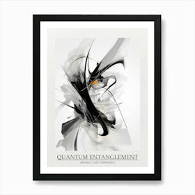 Quantum Entanglement Abstract Black And White 12 Poster Art Print