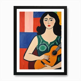 Woman With A Guitar Art Print