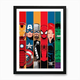 Avengers Characters Art Print