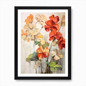 Fall Flower Painting Geranium 4 Art Print