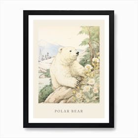 Beatrix Potter Inspired  Animal Watercolour Polar Bear 2 Art Print