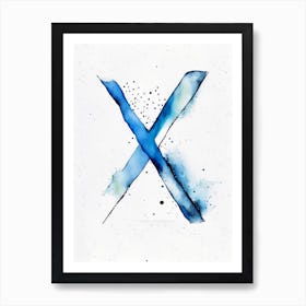 V, Letter, Alphabet Minimalist Watercolour 4 Art Print