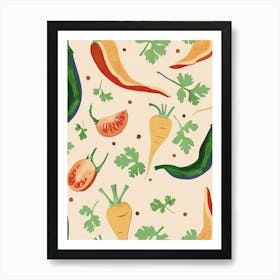 Vegetables & Herbs Pattern 1 Art Print