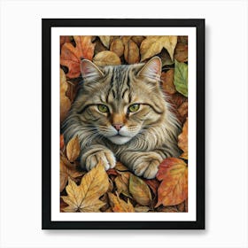 Autumn Cat Art Print