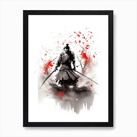 Samurai Sumi E Illustration 5 Art Print