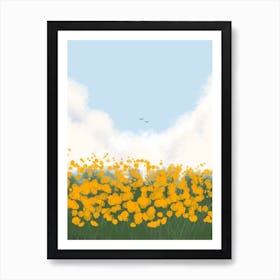 Field Of Yellow Flowers Art Print