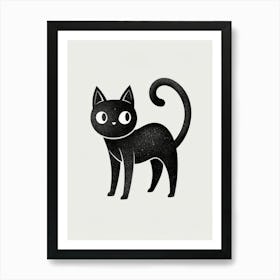 Black Cat Illustration Art Print