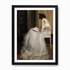 Antique Portrait Woman Reading Art Print