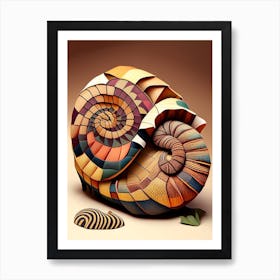 Giant African Land Snail  Patchwork Art Print