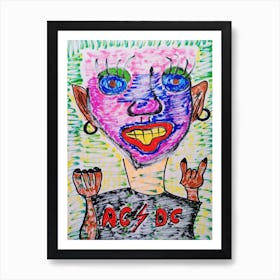 AC DC Punk Art Print