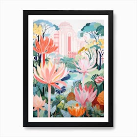 Lotusland Usa Garden Modern Illustration 3 Art Print