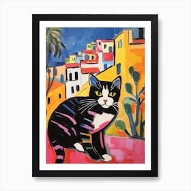 Painting Of A Cat In Lisbon Portugal 3 Art Print