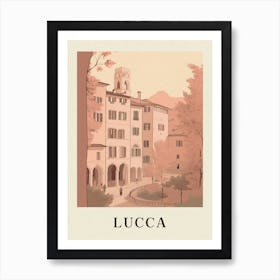 Lucca Vintage Pink Italy Poster Art Print