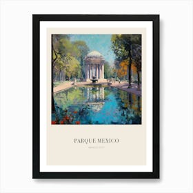 Parque Mexico Mexico City Mexico 3 Vintage Cezanne Inspired Poster Art Print