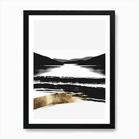 Black And Gold Abstract Painting 39 Art Print