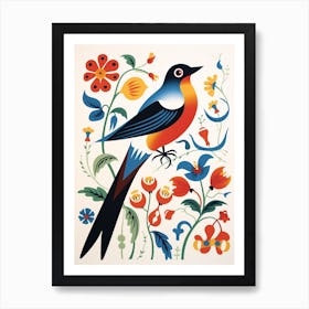 Scandinavian Bird Illustration Barn Swallow 2 Art Print