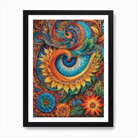 Sunflowers And Flowers Art Print