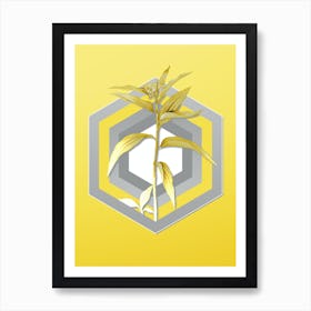 Botanical Dayflower in Gray and Yellow Gradient n.452 Art Print