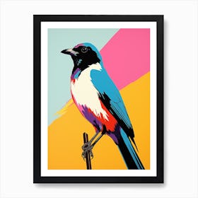 Andy Warhol Style Bird Magpie 6 Art Print
