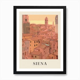 Siena Vintage Pink Italy Poster Art Print