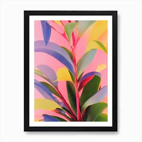 Ponytail Palm Colourful Illustration Art Print