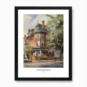 Alexandria 2 Watercolour Travel Poster Art Print